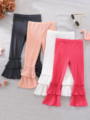 Baby Thick Ribbed Knit Flared Leg Trousers