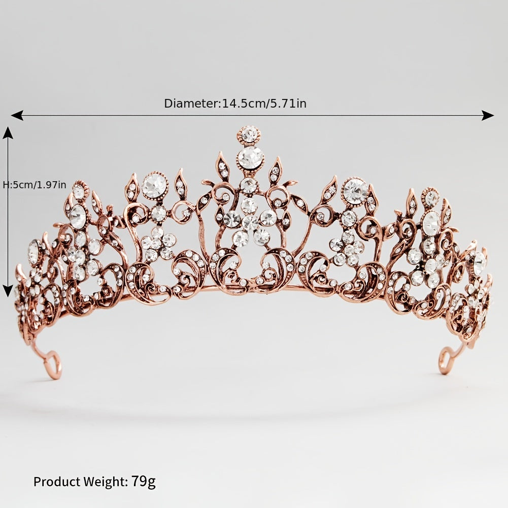 Rhinestone Flower Crown Headband Tiara Hair Accessories