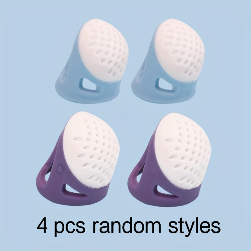 Silicone Thimble Finger Protector 2pcs Set Sewing Needle Proof Kit