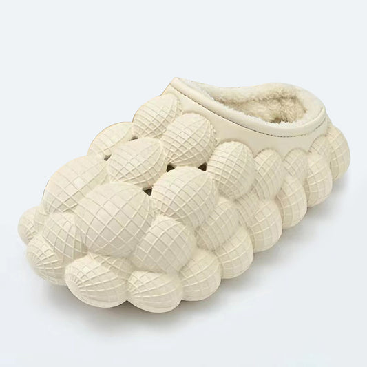 Unisex Massage Bubble Slides With Faux Fur