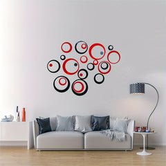 24pcs Acrylic Circular Mirror Wall Stickers - Modern Art Murals