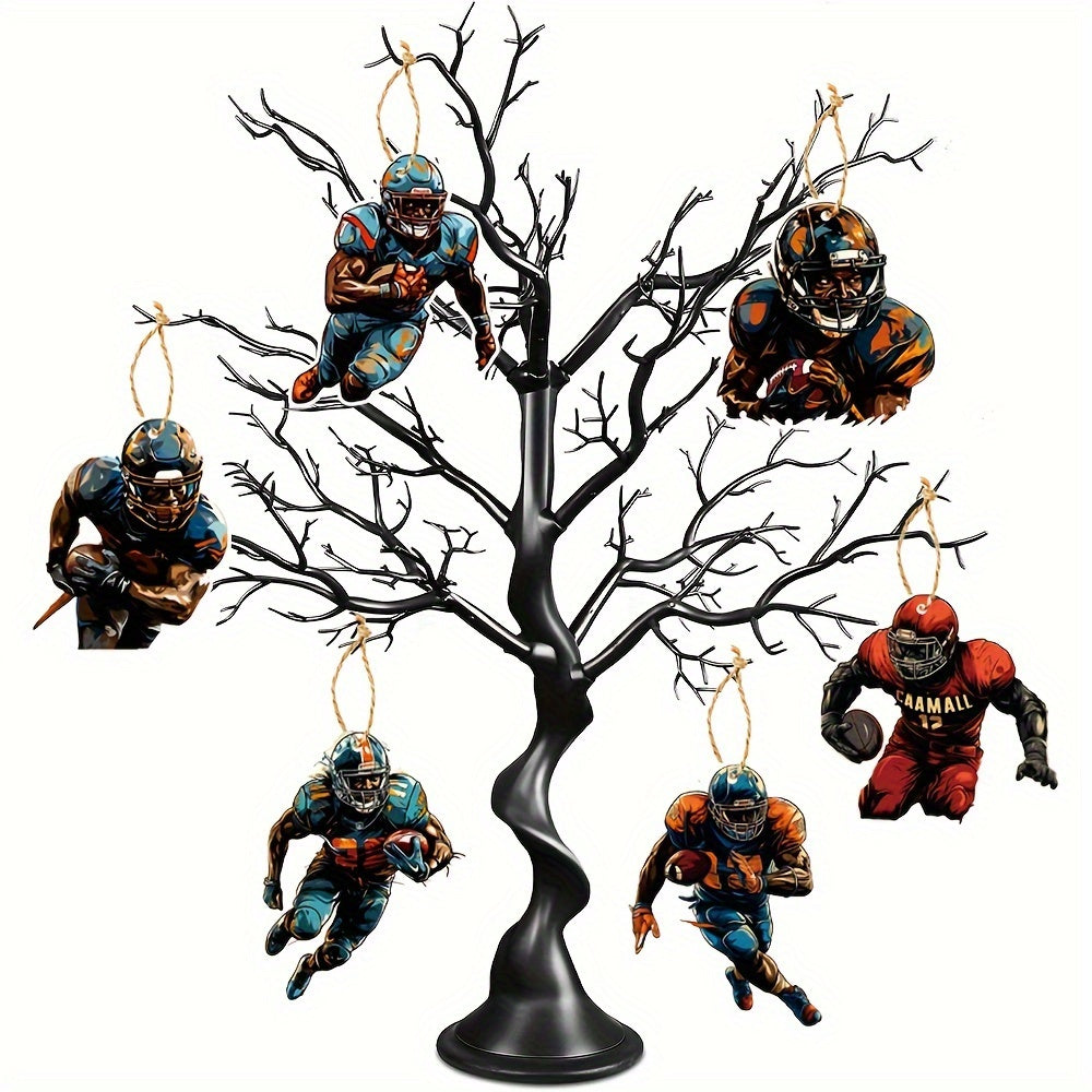 6pcs Football Ornaments For Football Coach Gift School Football Team Ornament