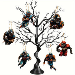 6pcs Football Ornaments For Football Coach Gift School Football Team Ornament