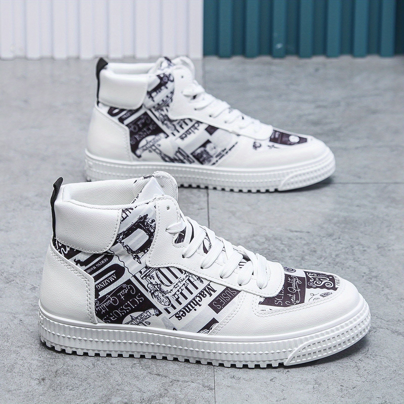 Men's Graphic Print Ankle Top Non Slip Skate Shoes