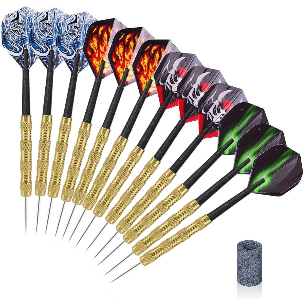 12pcs Professional Steel Tip Darts Set for Beginners 19g 22g 23g 24g