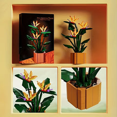 Flower Building Block Set with Vase - Ideal Home Decoration Gift