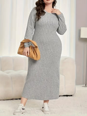 Ribbed Long Sleeve Lounge Dress