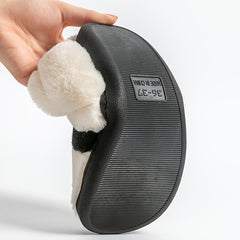 Plush Lined Fuzzy Slippers Non Slip Indoor Shoes