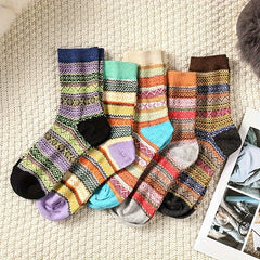 5 Pairs Winter Warm Knit Boot Socks for Men Women