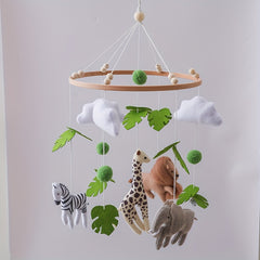 Leaf & Animal Baby Crib Mobile w/ Soft Plush Toys Vibrant Nursery Decor