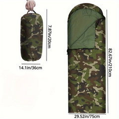Envelope Camo Sleeping Bag Winter Warm Cotton Bag For Camping