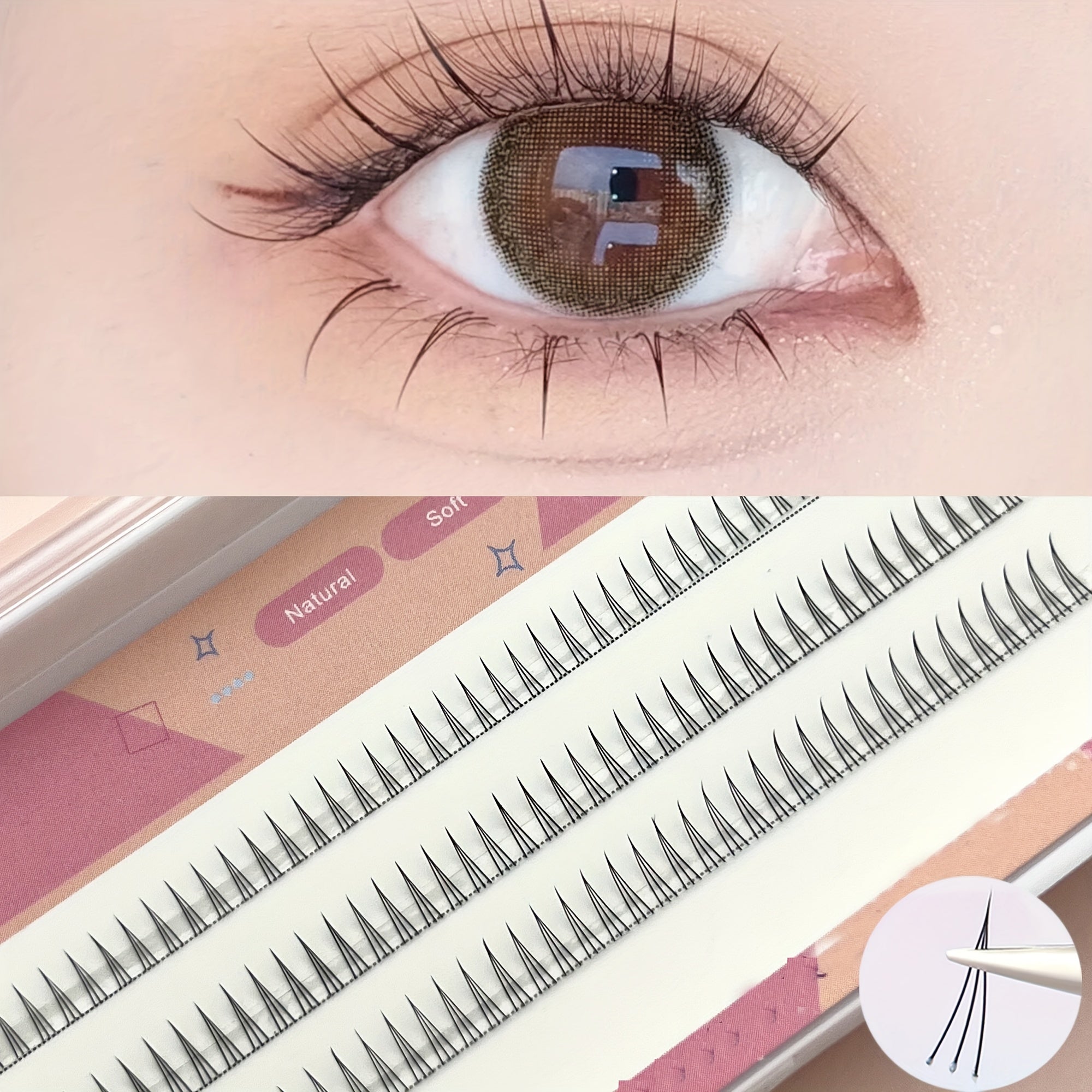 Soft and Natural Japanese Cluster Lashes for DIY Extensions