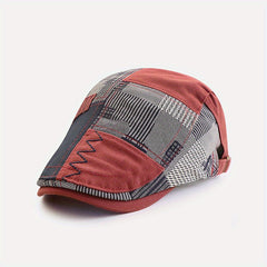 Men's Retro Sunshade Peaked Cap with Plaid Pattern