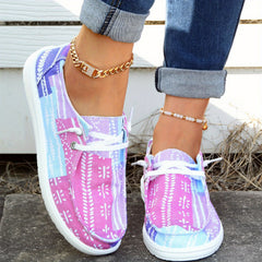 Women's Patchwork Boat Shoes Lightweight Slip On Casual Walking