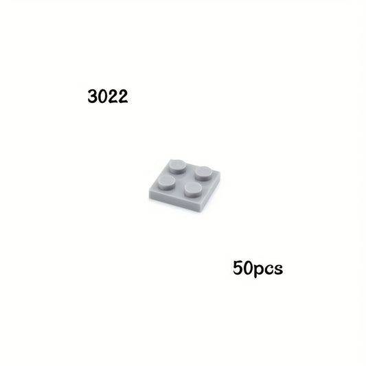 50pcs MOC Building Blocks Thin Plate 2x2 Dots DIY Toy for Kids