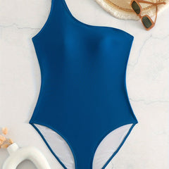 One Shoulder High Stretch One Piece Bathing Suit