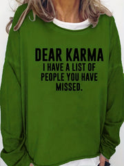 Letter Print Crew Neck Sweatshirt for Women