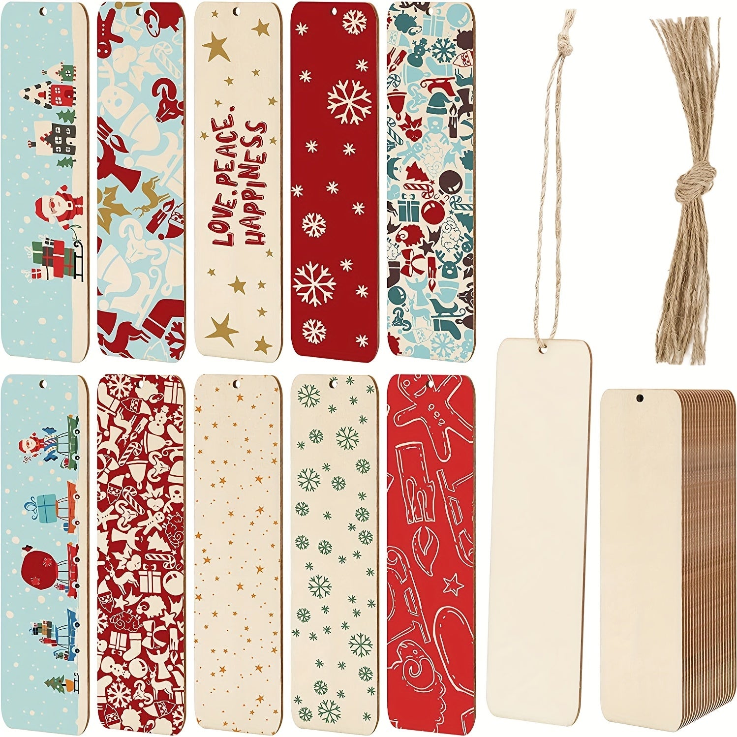 100pcs Wood Blank Bookmarks DIY Wooden Craft Bookmark Rectangle Shape