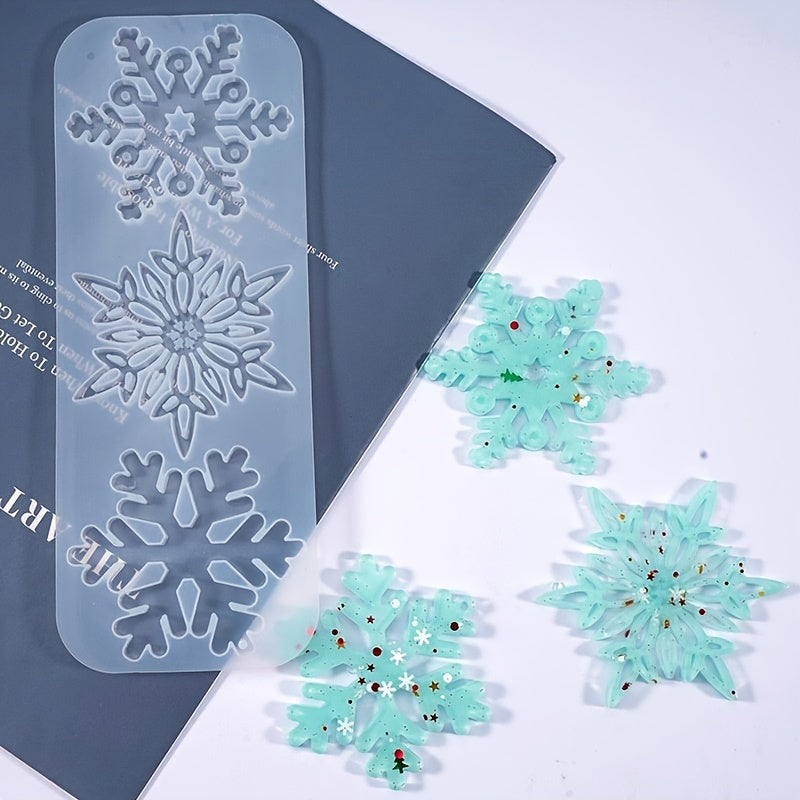 Winter Snowflake Resin Casting Mold Christmas Pendants