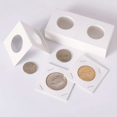 100pcs Square Cardboard Coin Holders for Stamp Collectors & Sorting Coins