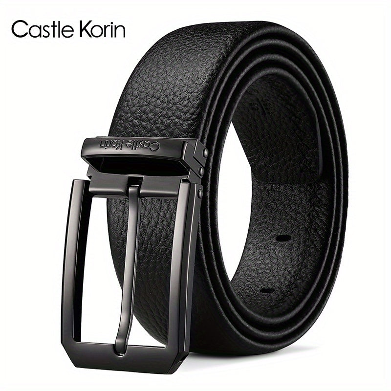 Men's Leather Belt High Pin Buckle Jeans Denim Casual Business Belt