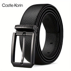 Men's Leather Belt High Pin Buckle Jeans Denim Casual Business Belt