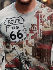 ROUTE US 167 Motorcycle Print Men's Long Sleeve Tee