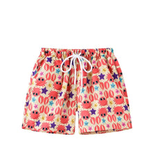Toddler Boys Crab Graphic Thin Waist Shorts Swim Trunks