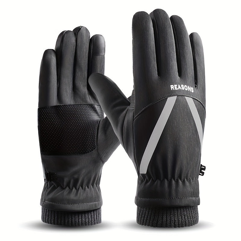 Winter Warm Gloves Outdoor Cycling Ski Gloves With Reflective Strips