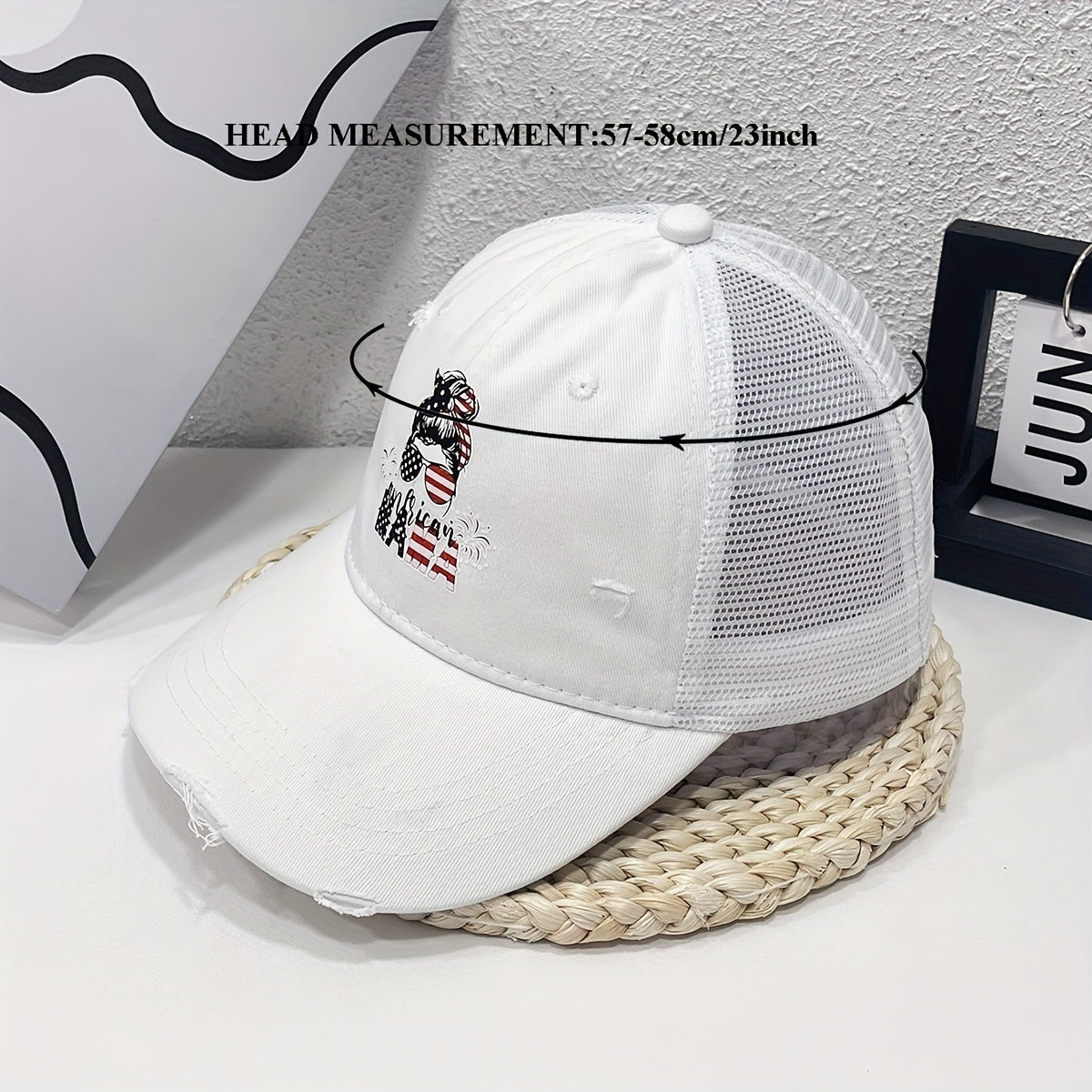 MAMA Flag Baseball Cap Vintage Washed Distressed Dad Hat
