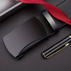 Men's Leather Belt with Automatic Buckle for Business and Western Cowboy Parties