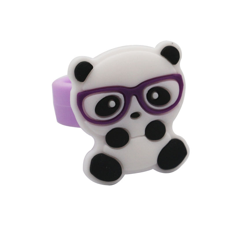 12 Girls Kids Pop Panda Rings Pack