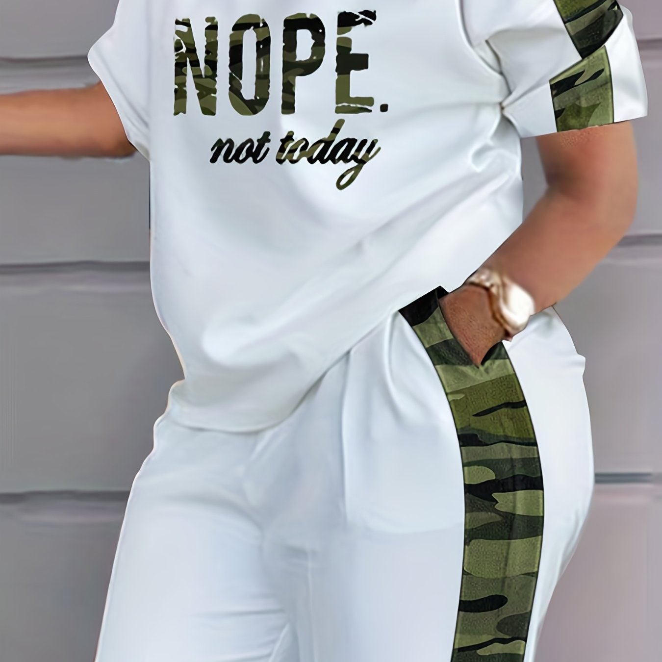 Letter Print Tee & Shorts 2 Piece Set