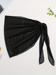 Sexy Mesh Wrap Cover Up Tie Side High Stretch Sarong Beach Cover Up