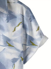 Men's Hawaiian Shirt Abstract Print Regular Fit Short Sleeves for Summer Beach