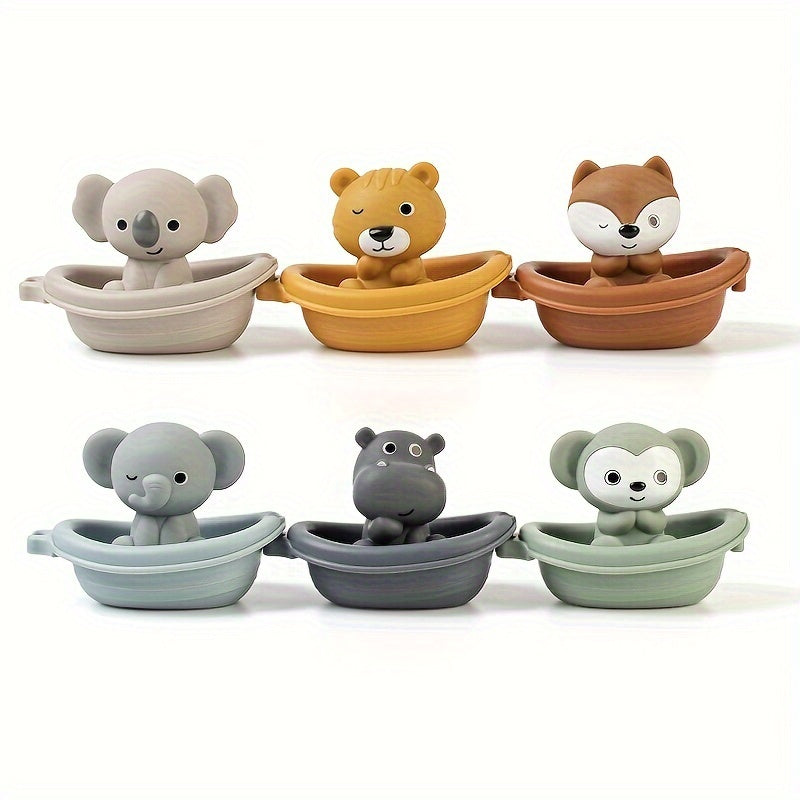Animal Finger Puppets & Stacking Boats Bath Time Toys for Toddlers