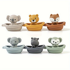 Animal Finger Puppets & Stacking Boats Bath Time Toys for Toddlers