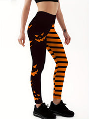 Snowflake Print High Waist Yoga Leggings