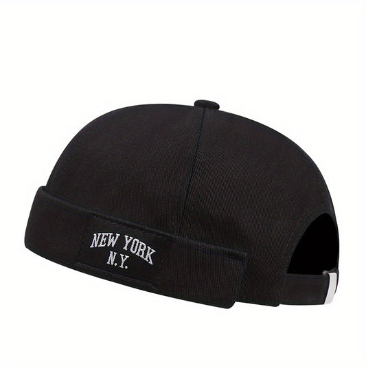 Vintage Beanie Cap Rolled Cuff Brimless Hat for Men Women