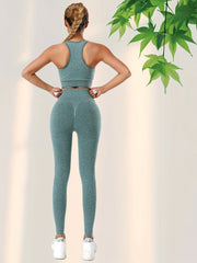 Women's Sports Set Racer Back Bra & High Waist Yoga Leggings
