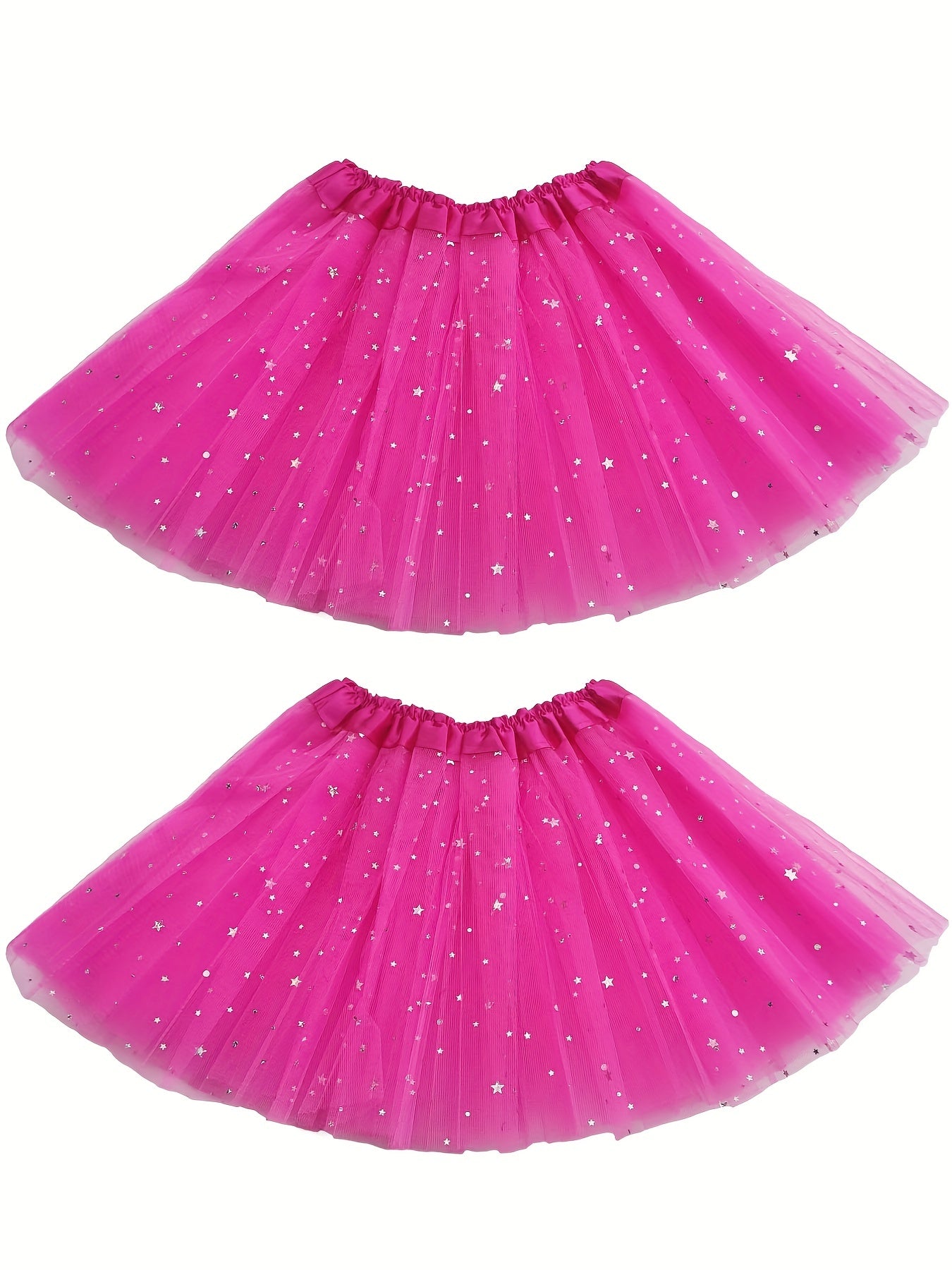 2pcs Girls Golden Stars Dancing Skirts Set for Kids Party