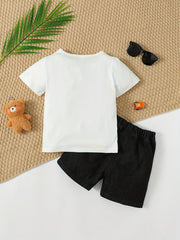 Boys Forever Friends Animal Print T-shirt & Denim Shorts Set for Summer