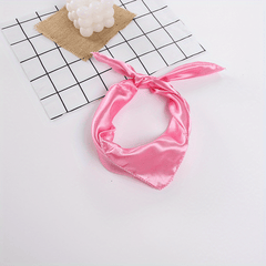 Solid Square Scarf Satin Neckerchief Bandana Head Wrap Hair Accessories