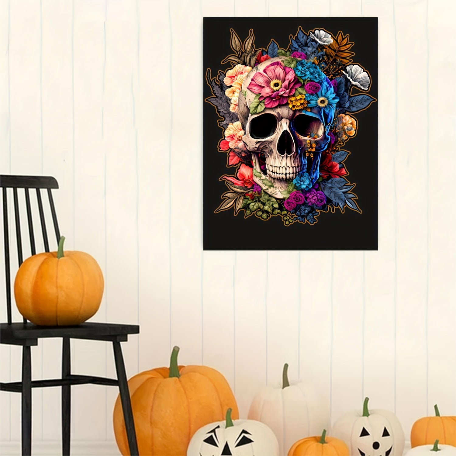 Halloween Skull Canvas Painting Frameless Decorative Wall Art Picture
