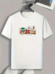 Christmas Drinks Pattern Print Men's Comfy Sports T-shirt