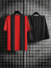 Men's 2 Piece Stripe Pattern T-shirt and Number 11 Shorts Set