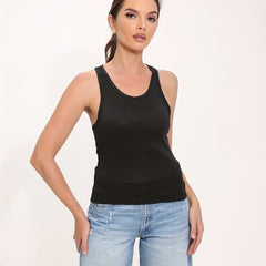 Women's Loose Sports Tank Top Solid Sleeveless