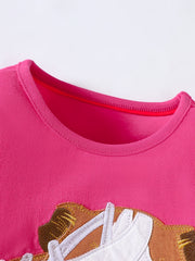 Girls' Guinea Pig Embroidered Pullover Sweatshirt