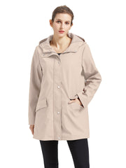 Casual Hooded Coat with Flap Pockets for Women