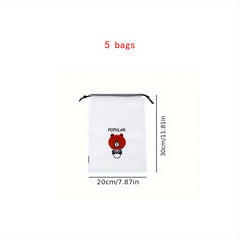 5Pcs Clear Drawstring Shoes Bag Set Travel Shoes Storage Pouch